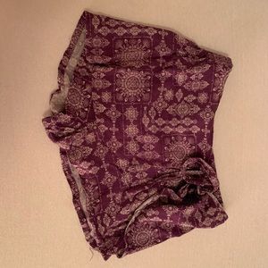 Forever 21 wrap paisley shorts purple